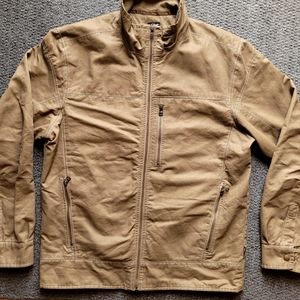 Kuhl men's bomber jacket size L vibtage patina dye full zip lined tan brown G